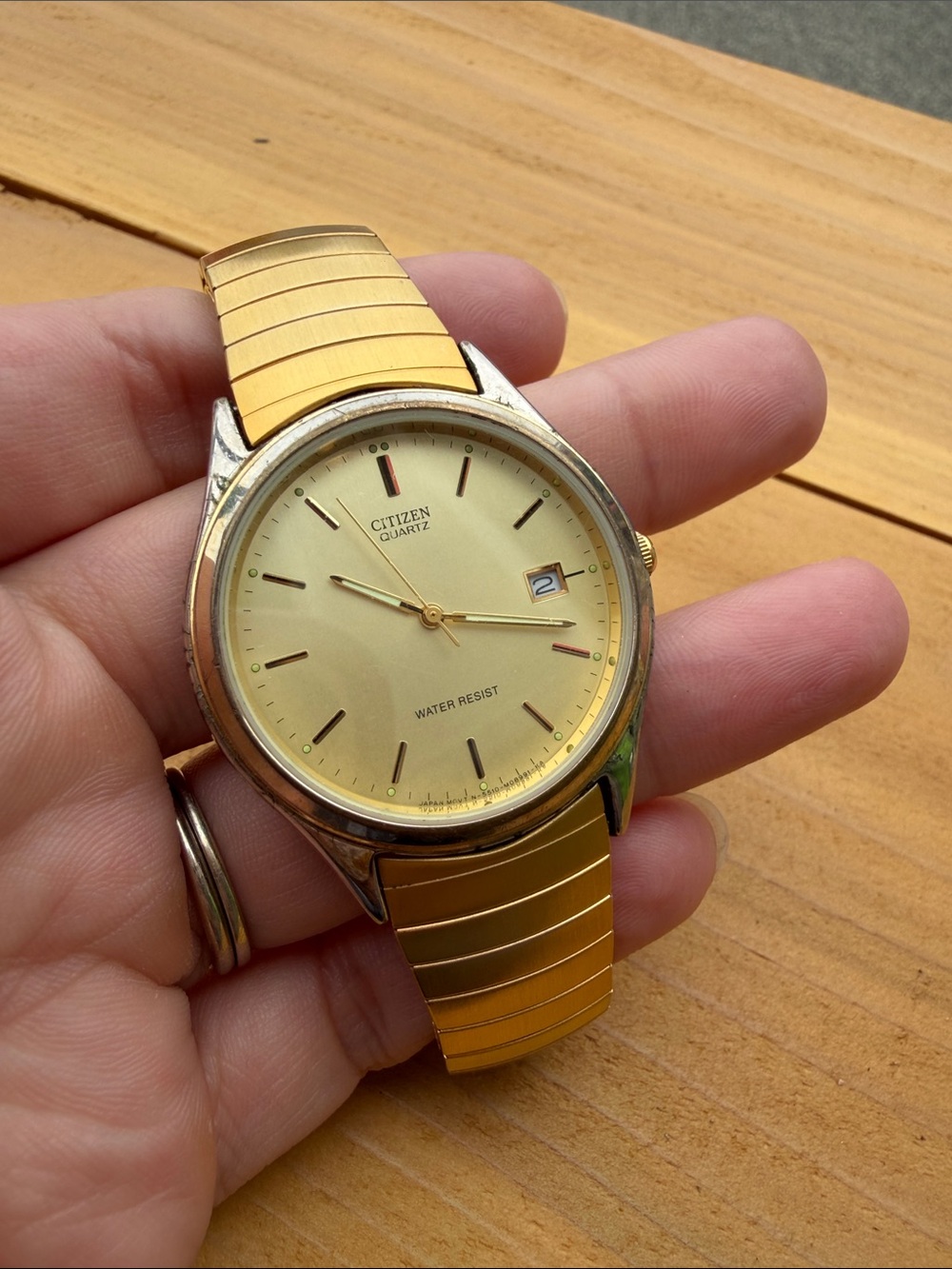 Citizen Gold Tone Men's Dress Watch with Stretch Bracelet
